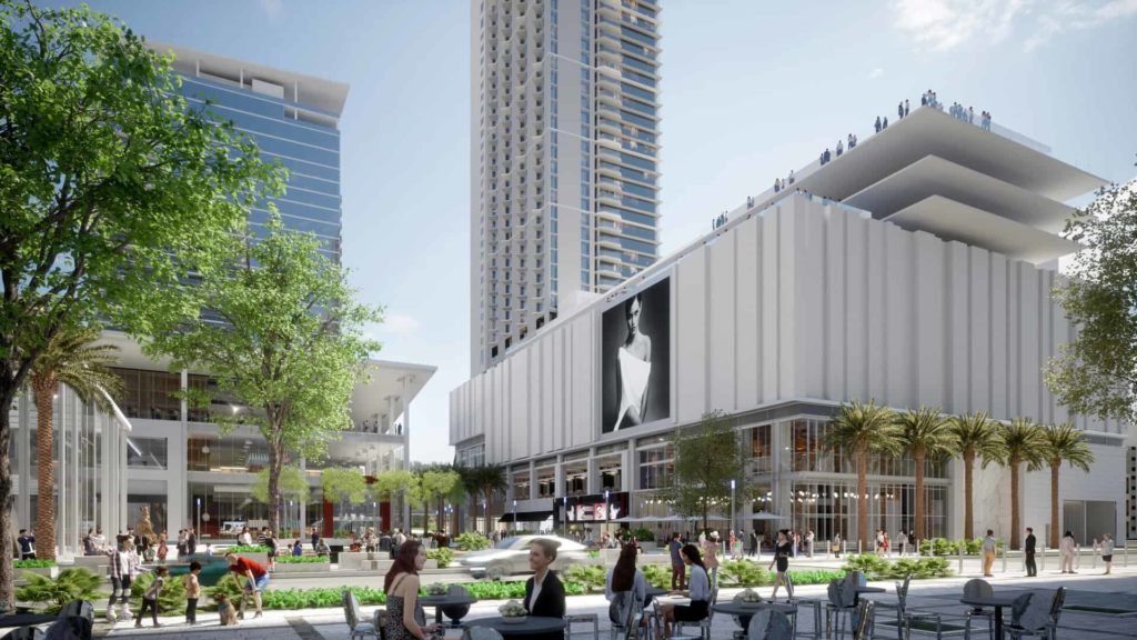 Miami WorldCenter plaza rendering of park area