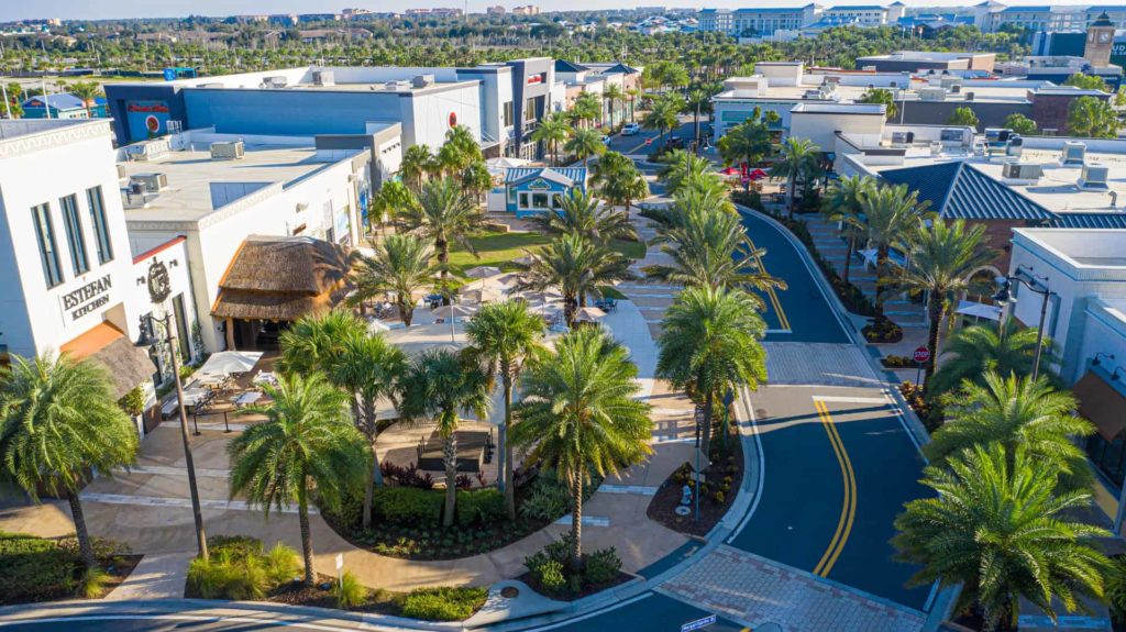 Promenade at Sunset Walk retail shopping center in Kissimmee, Florida
